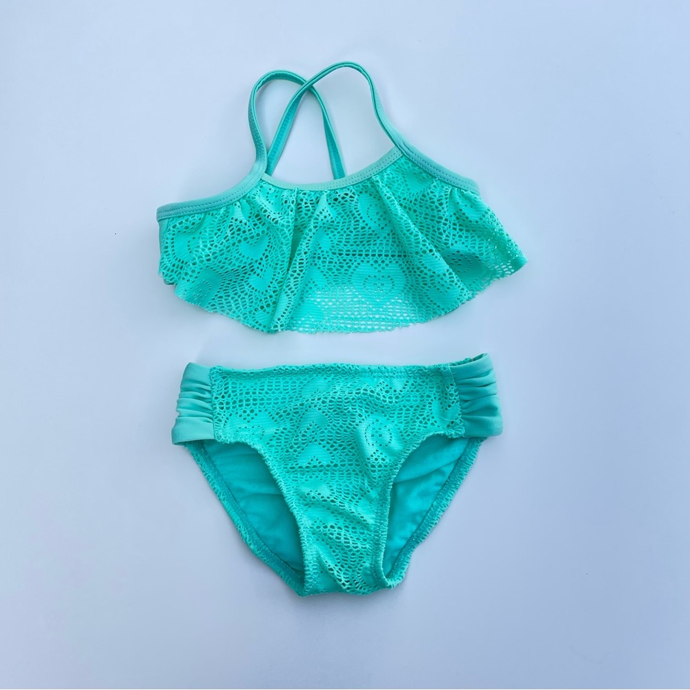 Op 2T bikini blue green 2 piece toddler swim suit